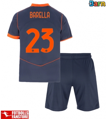 Inter Milan Nicolo Barella #23 Tredje Tröja Barn 2025-26 Kortärmad (+ Korta byxor)